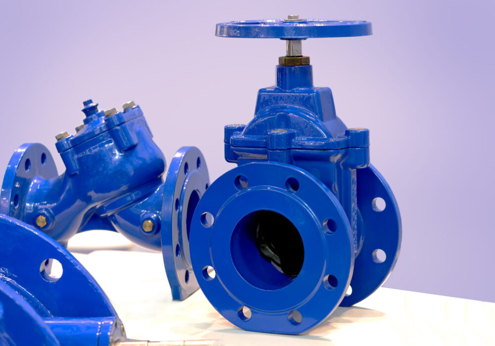 Blue,Industrial,Valves.,Industrial,Pipeline,Wedge,Gate,Valve.,Butterfly,Valve